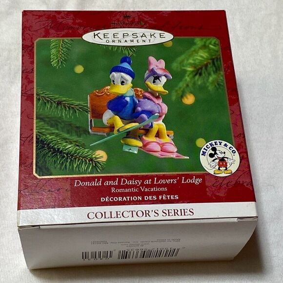 Hallmark Multicolor Donald and Daisy at Lover's Lodge Keepsake Ornament OS - Picture 1 of 7
